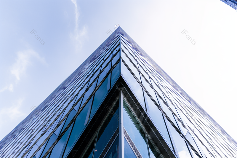 抬头看科技大楼楼顶一角现代蓝色建筑科技企业商业办公楼市区科技园实拍,高清,摄影图,摄影图片,图片大全,摄影图免费下载